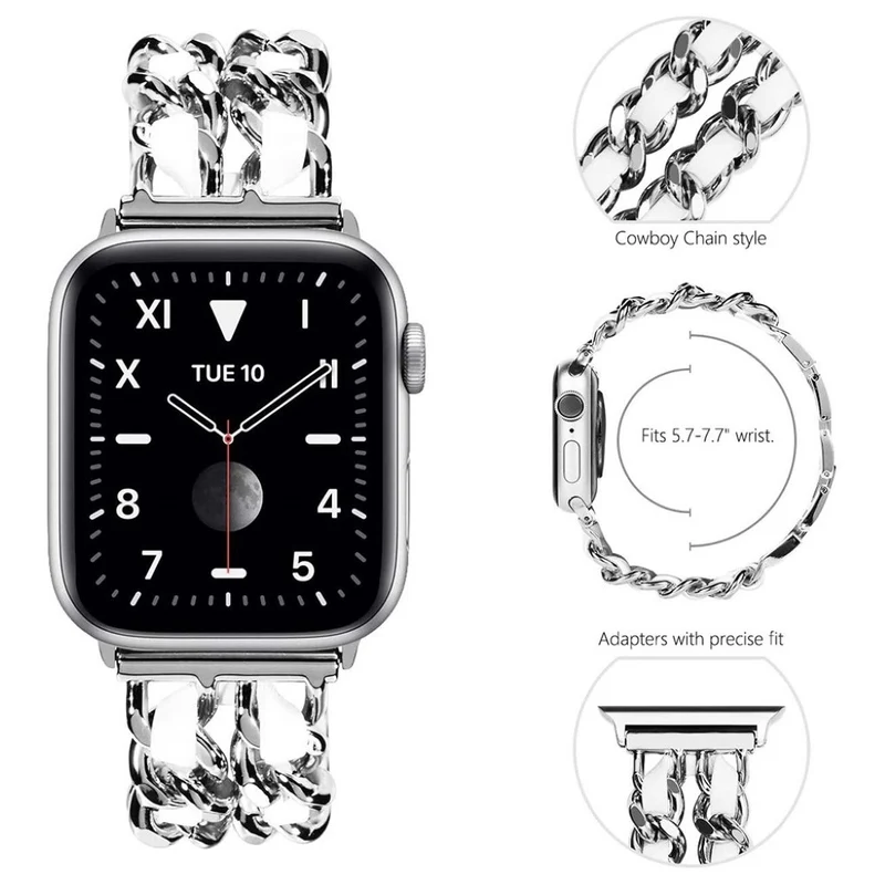 Sehr cool Universell Apple Metall und Kunstleder armband
