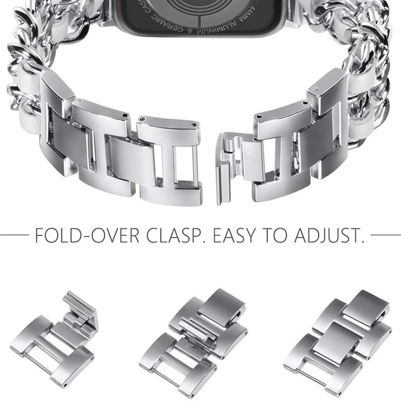 Sehr cool Universell Apple Metall und Kunstleder armband