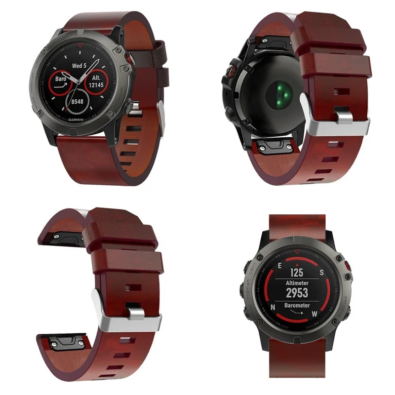 Garmin Fenix 5X / Garmin Tactix Charlie Kunstleder armband