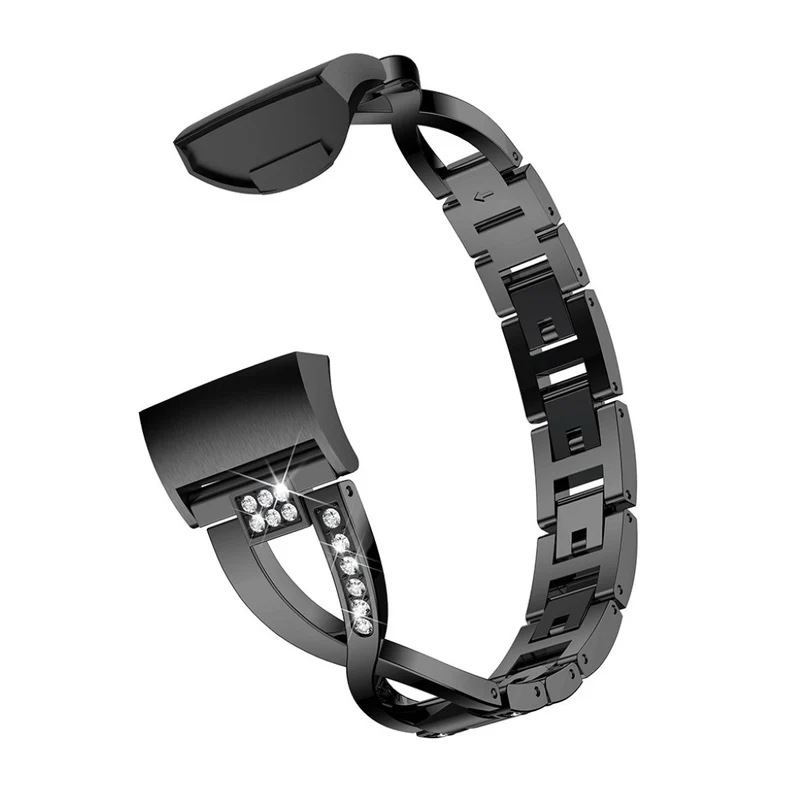 Sehr schön Fitbit Charge 3 Metall und Strass armband