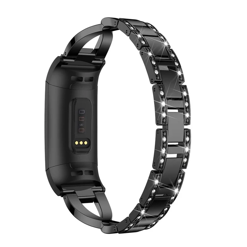 Sehr schön Fitbit Charge 3 Metall und Strass armband