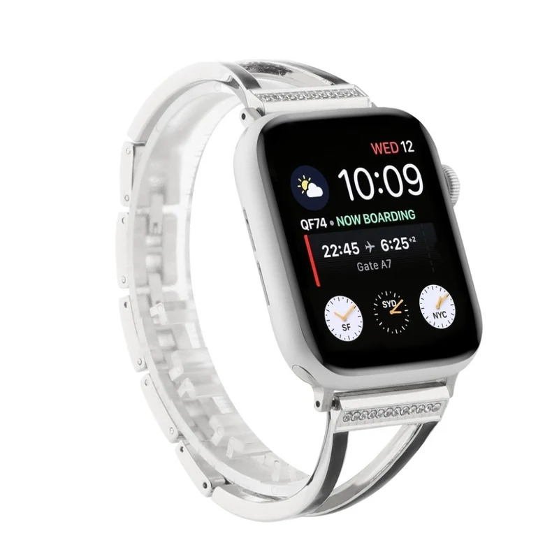 Apple Watch Series 6 44mm / Apple Watch Series 5 44mm Metall und Strass armband