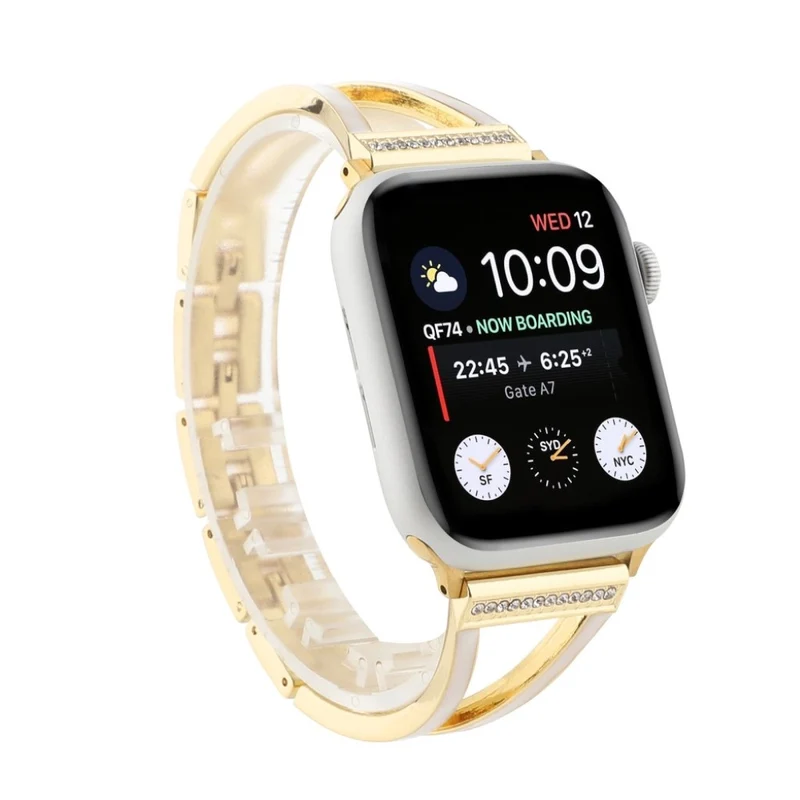 Apple Watch Series 6 44mm / Apple Watch Series 5 44mm Metall und Strass armband