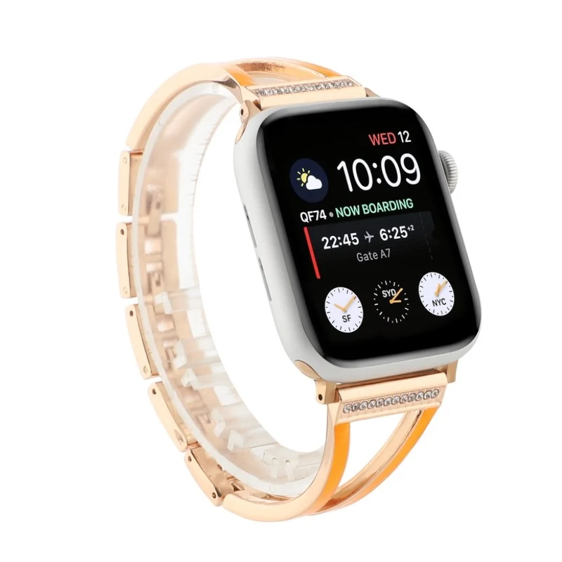 Apple Watch Series 6 44mm / Apple Watch Series 5 44mm Metall und Strass armband