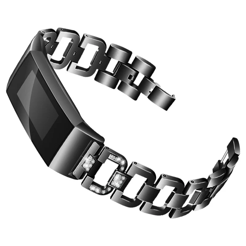Auffallend schön Fitbit Charge 3 Metall und Strass armband