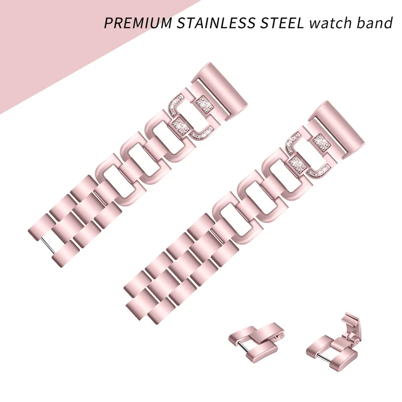 Auffallend schön Fitbit Charge 3 Metall und Strass armband