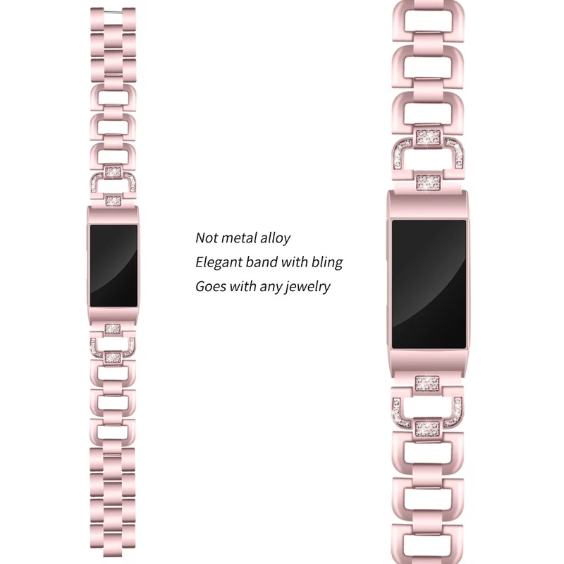 Auffallend schön Fitbit Charge 3 Metall und Strass armband