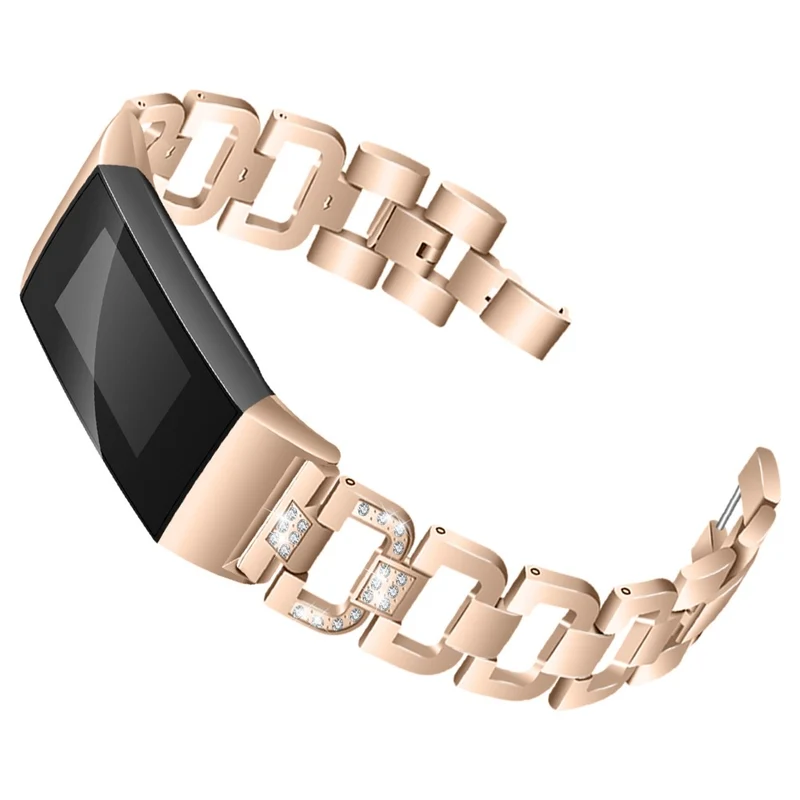 Auffallend schön Fitbit Charge 3 Metall und Strass armband