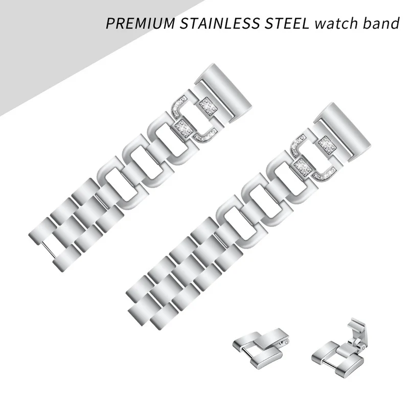 Auffallend schön Fitbit Charge 3 Metall und Strass armband
