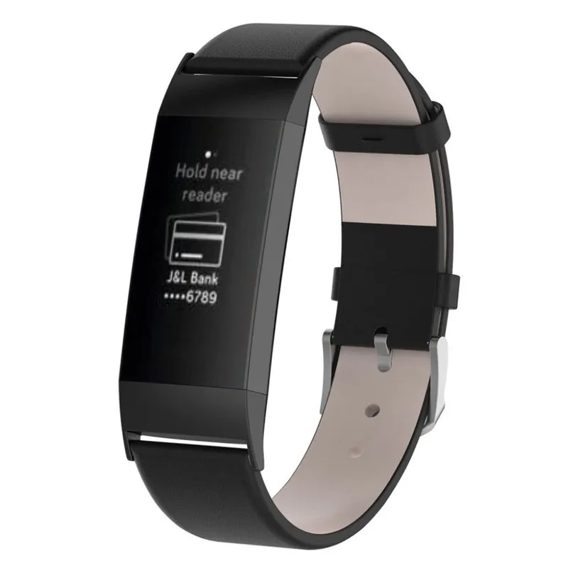 Auffallend stilvoll Fitbit Charge 3 Echtes Leder armband