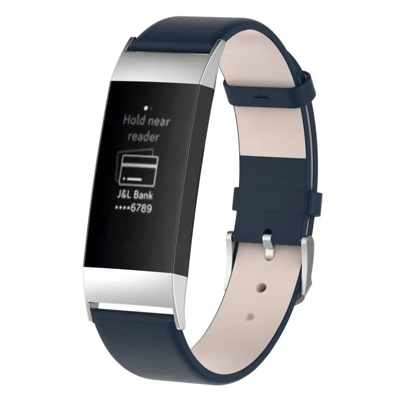 Auffallend stilvoll Fitbit Charge 3 Echtes Leder armband