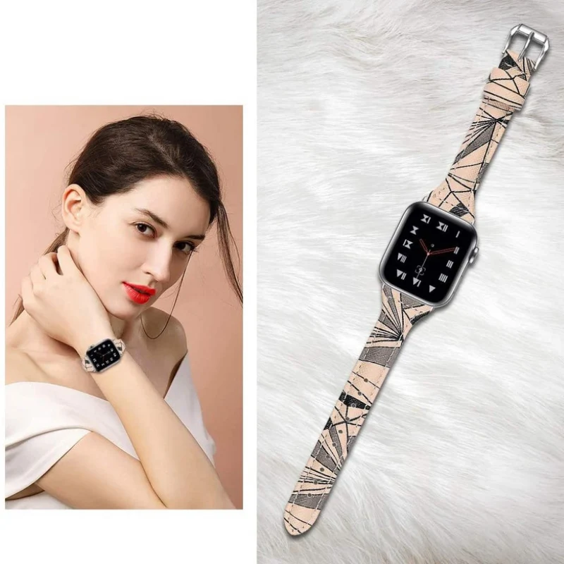 Absolut langlebig Universell Apple Echtes Leder armband