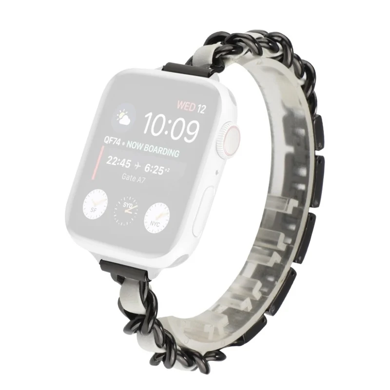 Exquisit Universell Apple Metall und Kunstleder armband