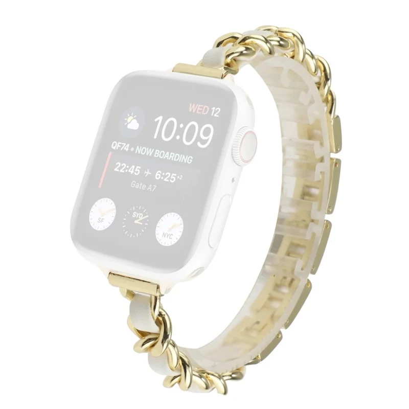 Exquisit Universell Apple Metall und Kunstleder armband