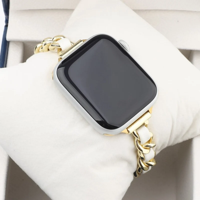 Exquisit Universell Apple Metall und Kunstleder armband