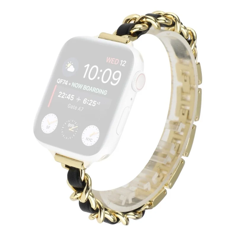 Exquisit Universell Apple Metall und Kunstleder armband