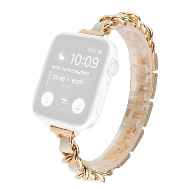Exquisit Universell Apple Metall und Kunstleder armband