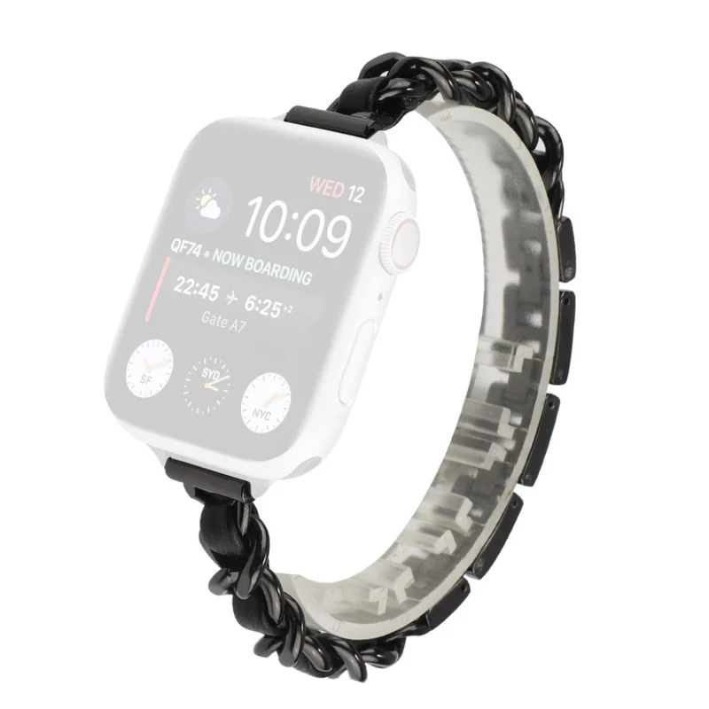 Exquisit Universell Apple Metall und Kunstleder armband