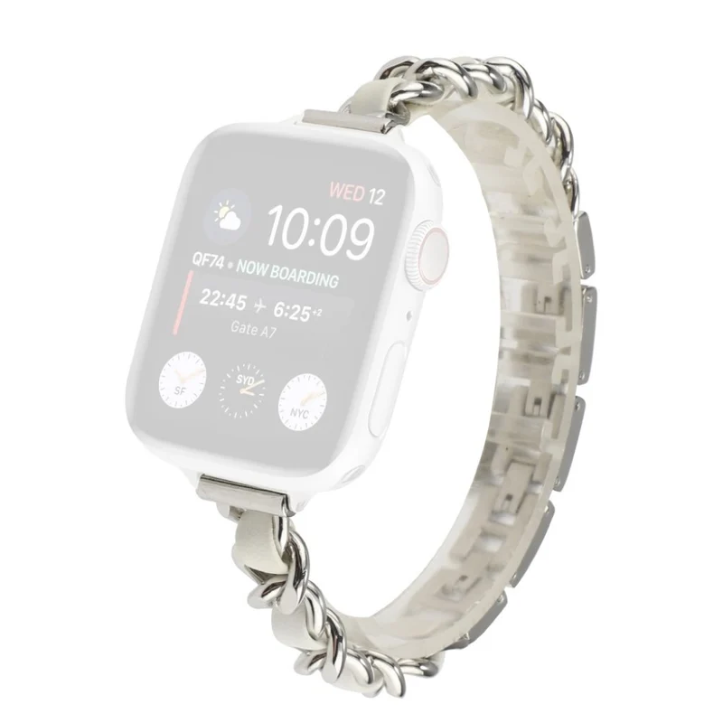 Exquisit Universell Apple Metall und Kunstleder armband