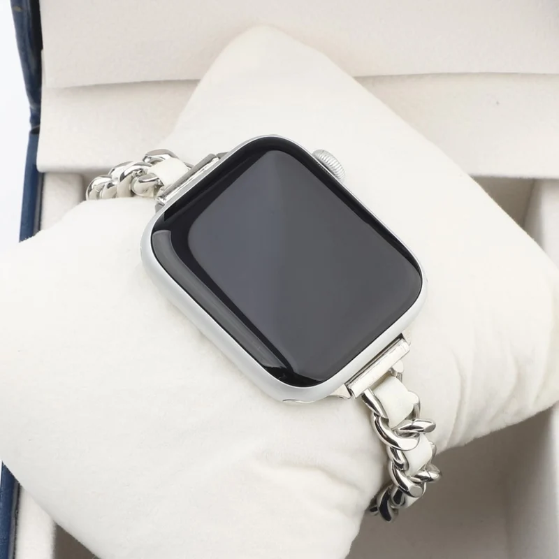 Exquisit Universell Apple Metall und Kunstleder armband