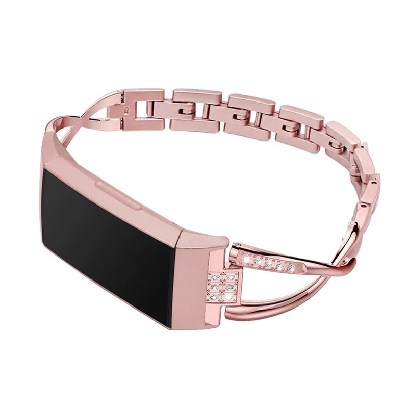 Mega haltbar Fitbit Charge 3 Metall und Strass armband