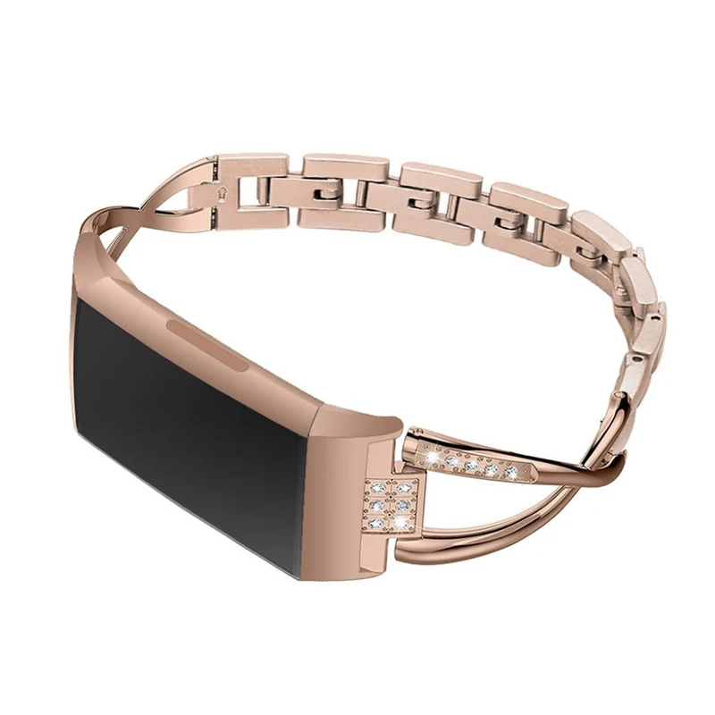 Mega haltbar Fitbit Charge 3 Metall und Strass armband