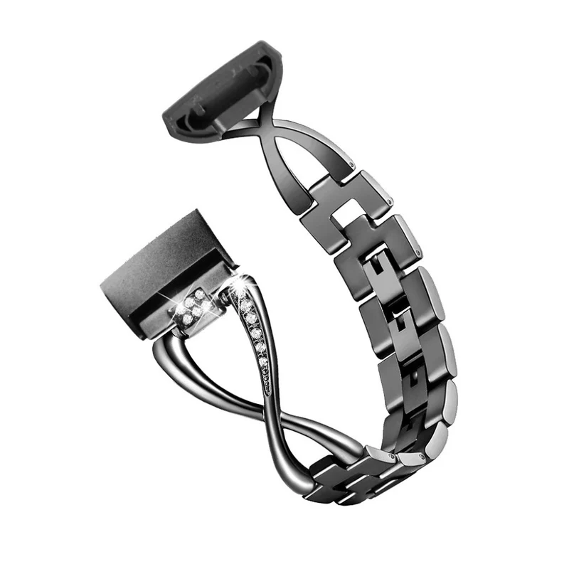 Mega haltbar Fitbit Charge 3 Metall und Strass armband