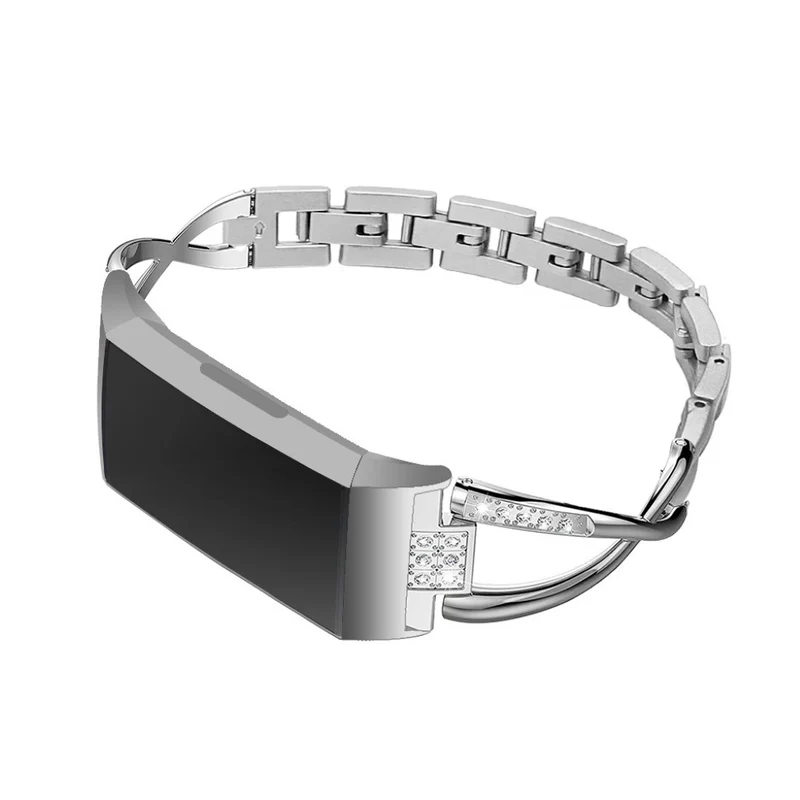 Mega haltbar Fitbit Charge 3 Metall und Strass armband