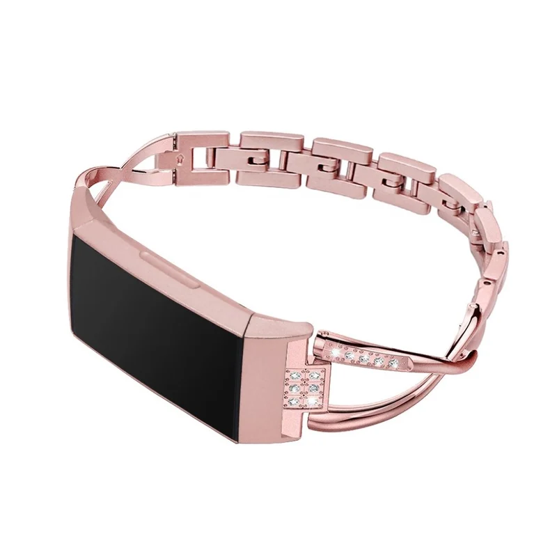 Mega haltbar Fitbit Charge 3 Metall und Strass armband