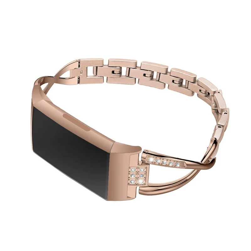 Mega haltbar Fitbit Charge 3 Metall und Strass armband