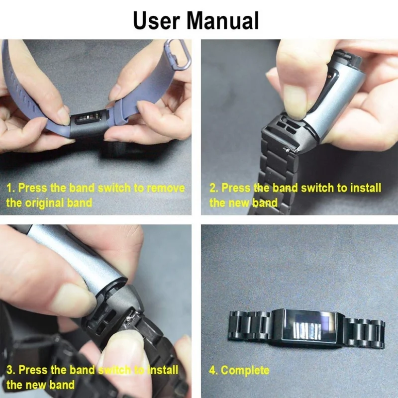 Robust Fitbit Charge 3 Metall armband