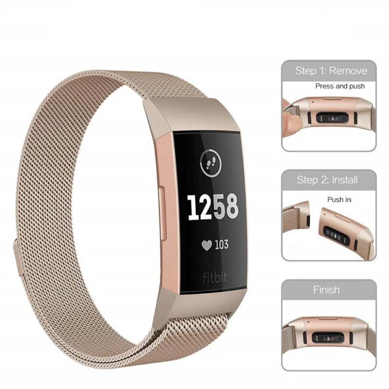 Auffallend nett Fitbit Charge 3 Metall armband