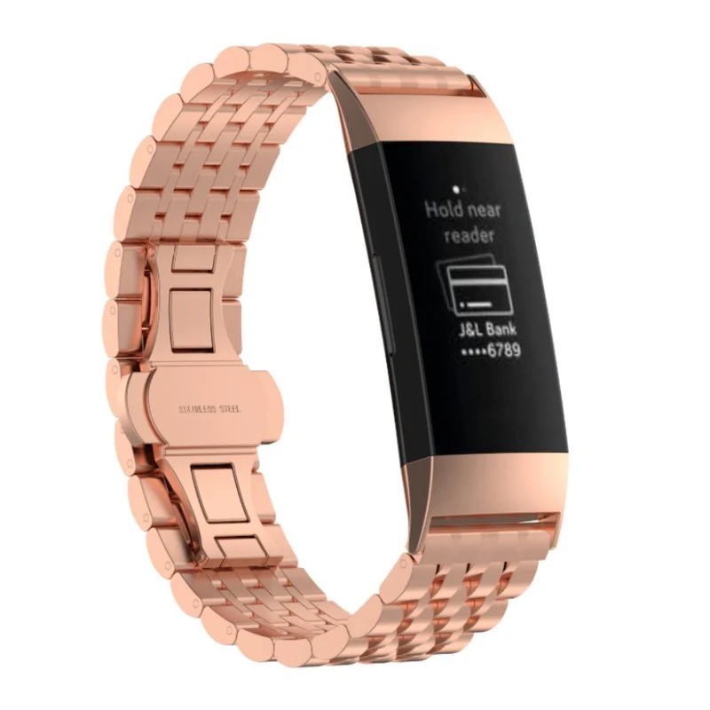 Mega haltbar Fitbit Charge 3 Metall armband