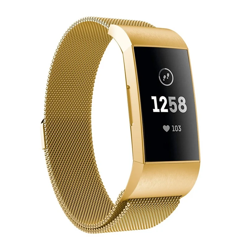 Brillant Fitbit Charge 3 Metall armband