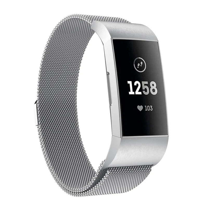 Brillant Fitbit Charge 3 Metall armband