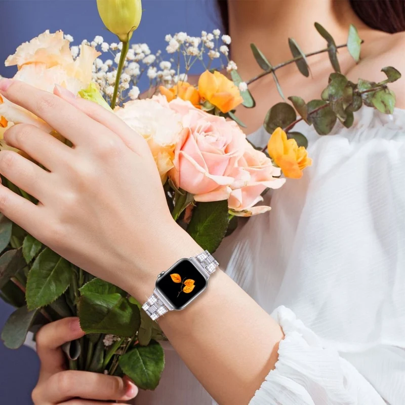 Super stylisch Universell Apple Metall und Strass armband