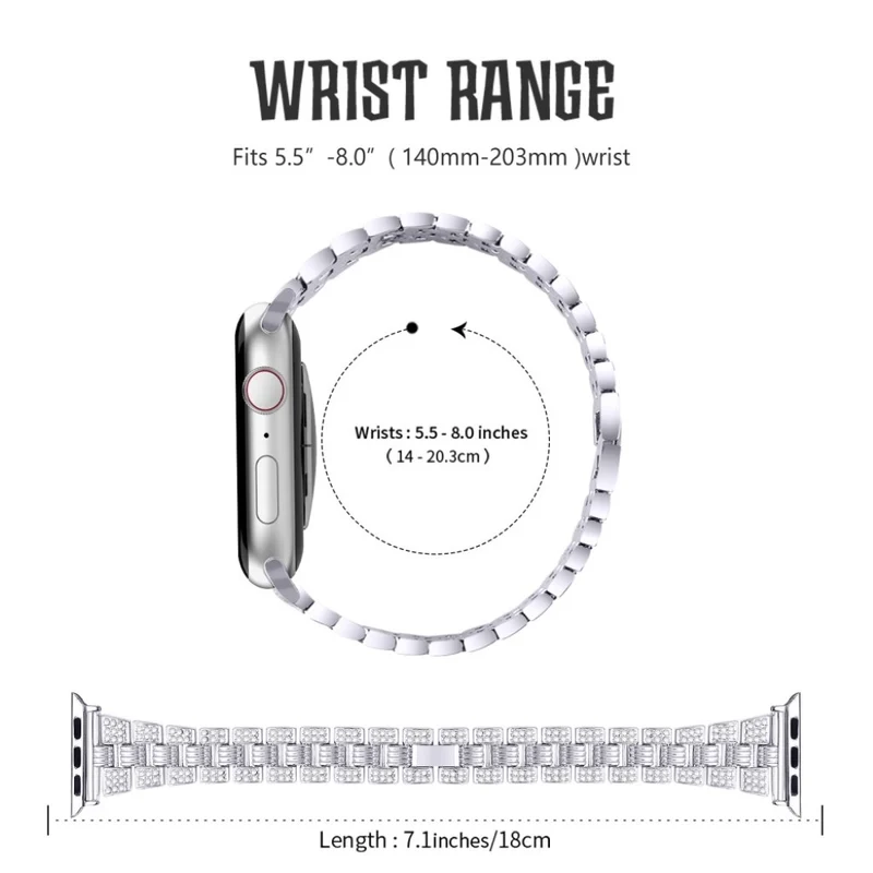 Super stylisch Universell Apple Metall und Strass armband
