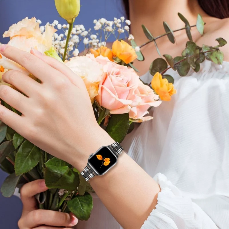 Super stylisch Universell Apple Metall und Strass armband