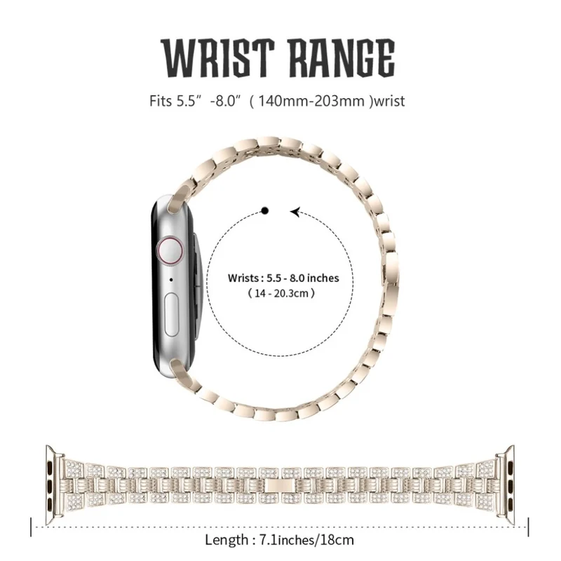 Super stylisch Universell Apple Metall und Strass armband