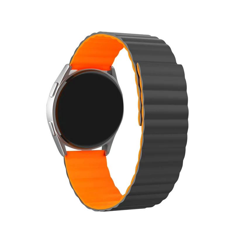 ICE Smart 2.0 Rectangular 1.96 Magnetisches Silikonarmband (Schwarz/Orange)