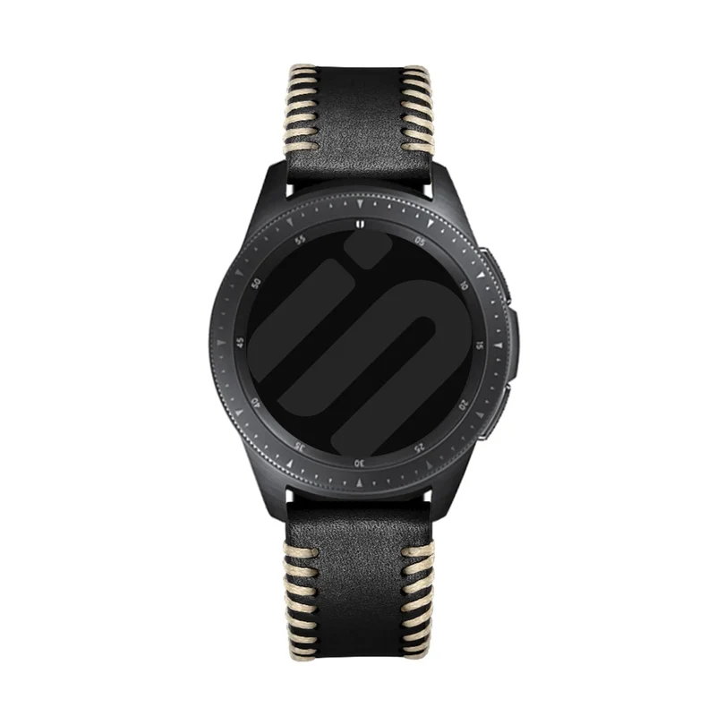 ICE Smart TKS Rectangular 1.41 Lederarmband mit Ziernähten (Schwarz)