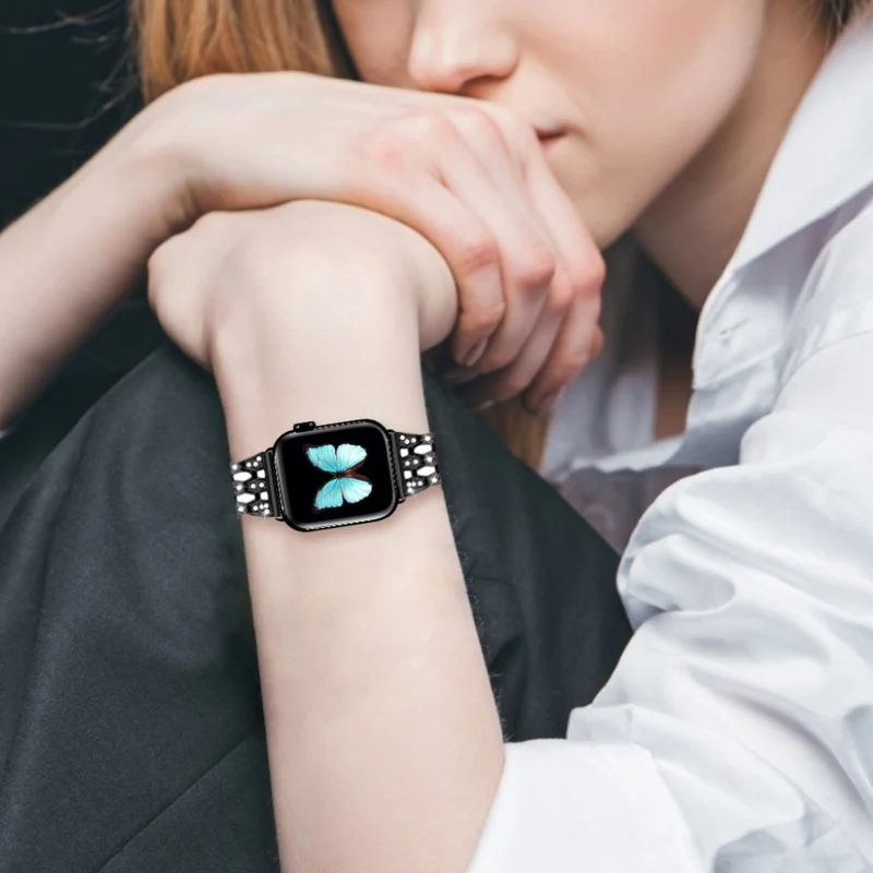Cool Universell Apple Metall und Strass armband