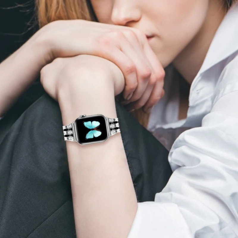 Cool Universell Apple Metall und Strass armband