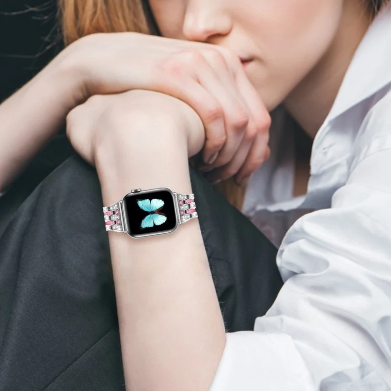 Cool Universell Apple Metall und Strass armband
