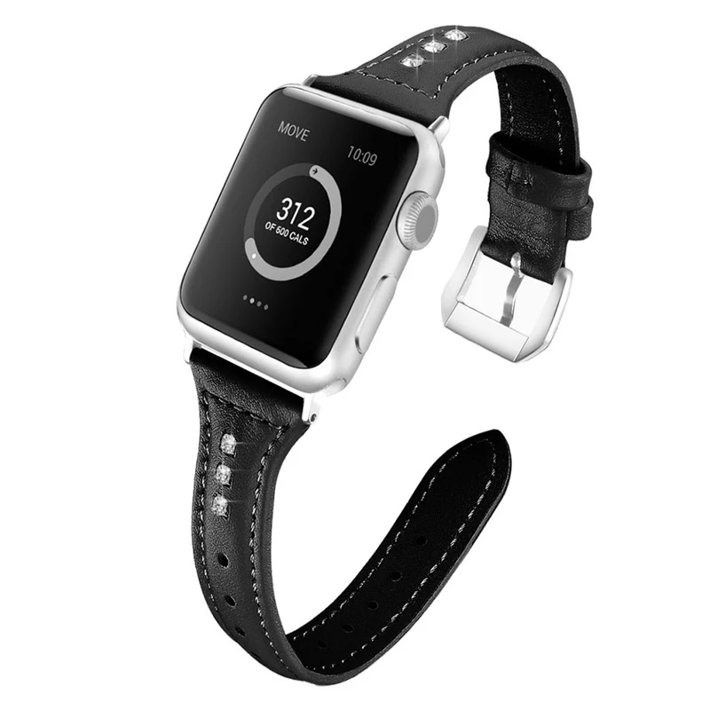 Apple Watch Series 5 44mm Echtes Leder und Silikon / TPU armband