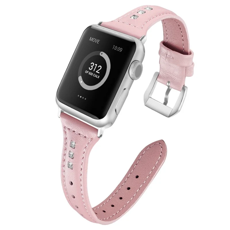 Apple Watch Series 5 44mm Echtes Leder und Silikon / TPU armband