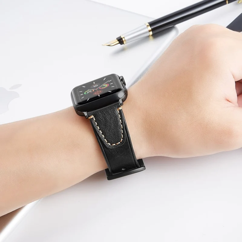 Elegant Universell Apple Echtes Leder armband