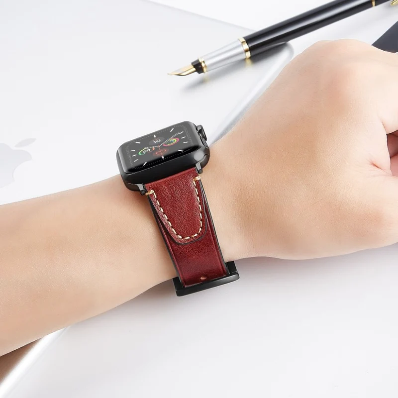 Elegant Universell Apple Echtes Leder armband
