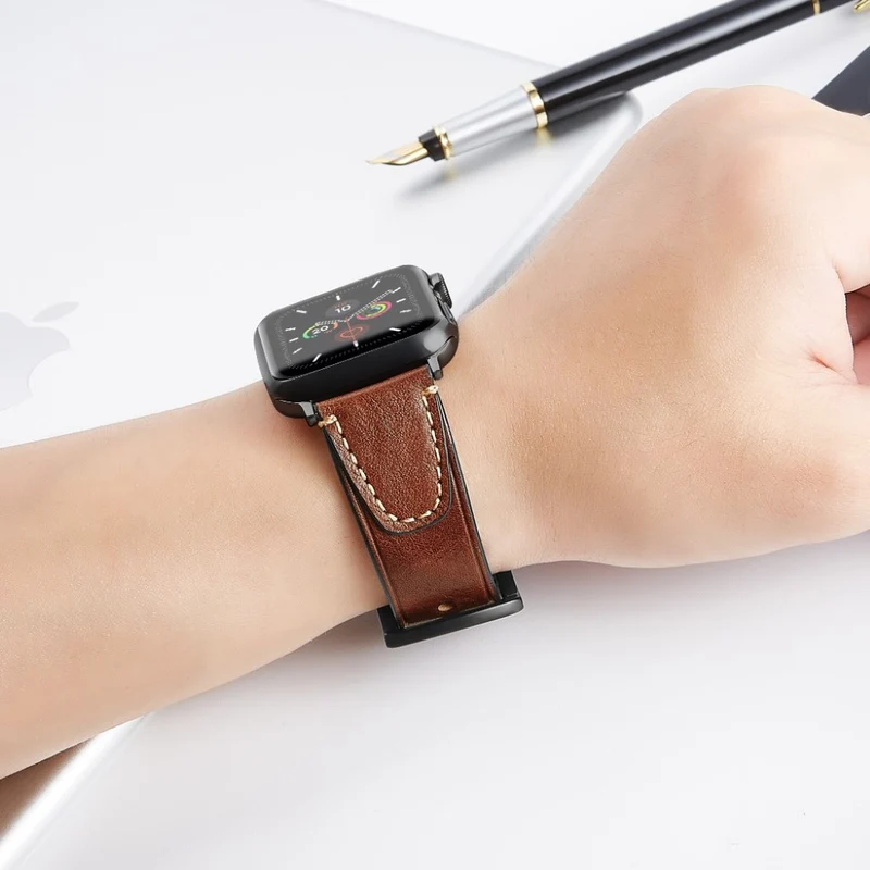 Elegant Universell Apple Echtes Leder armband