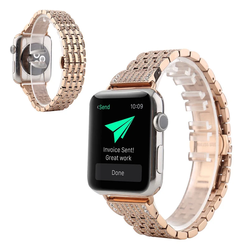 Apple Watch Series 5 44mm / Apple Watch 44mm Metall und Strass armband